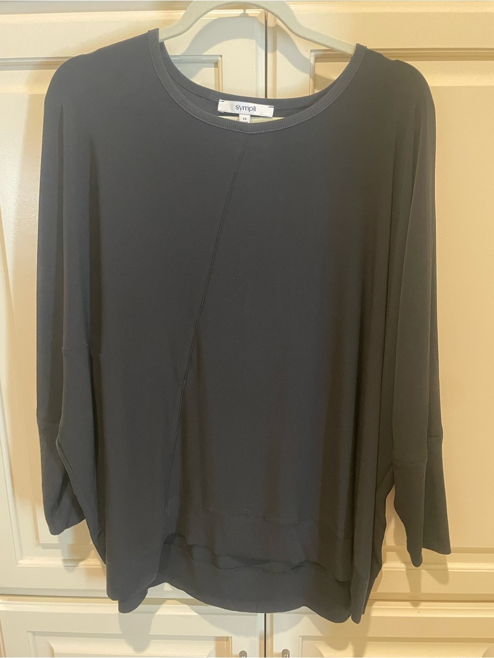 Sympli Black Lightweight Jersey Long Sleeve Top